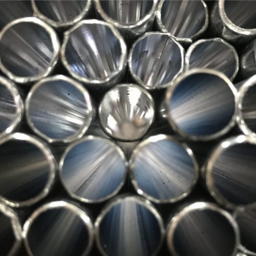 Stack of silver steel pipes